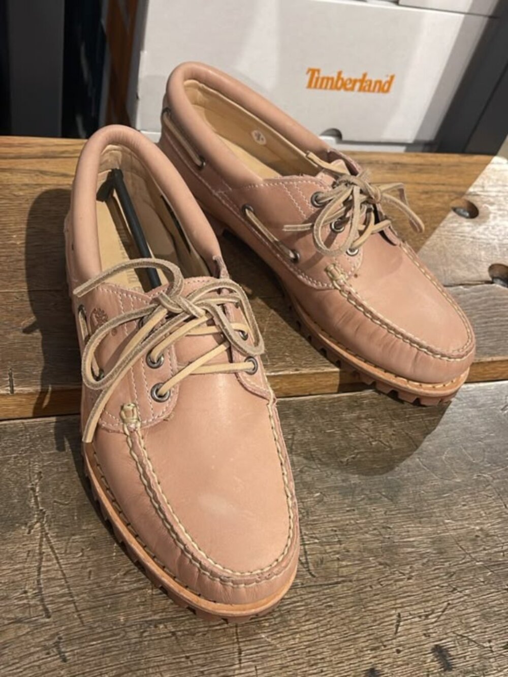 TIMBERLAND WOMEN'S AUTHENTIC BOAT SHOE LIGHT PINK FULL GRAIN A2GNV-A8M